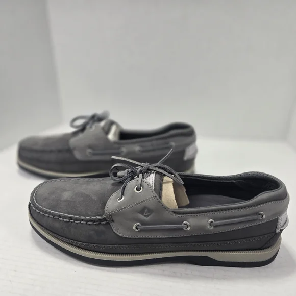 *NEW* Sperry Men's Gold Mako 2-eye Grey Suede Boat Shoes Size 15 - Picture 2 of 13